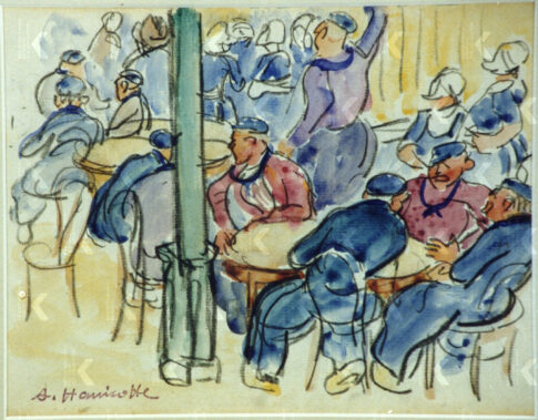 Kermis in een café te Volendam Augustinus Hanicotte