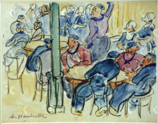 Kermis in een café te Volendam Augustinus Hanicotte
